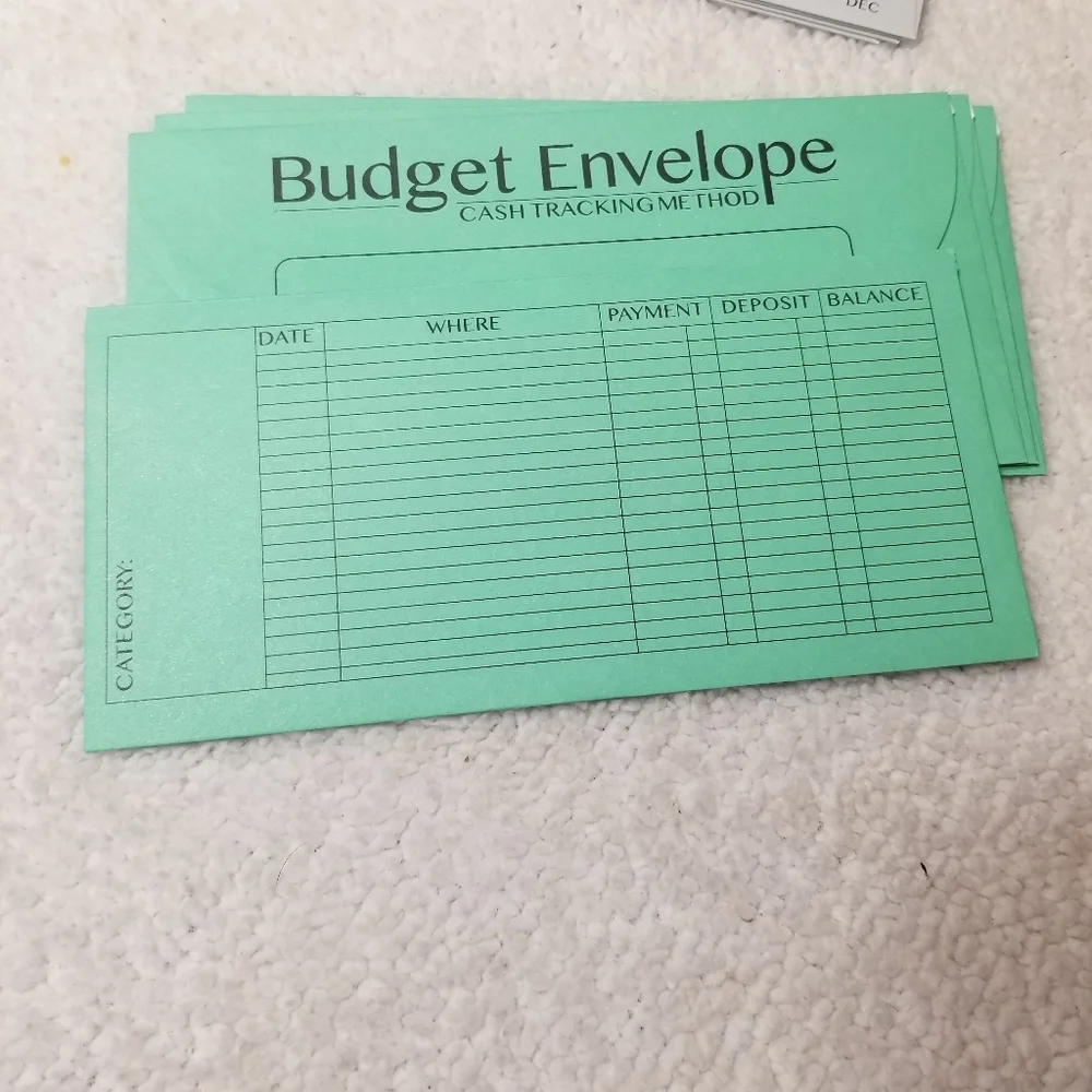 20 multicolored Budget Envelopes